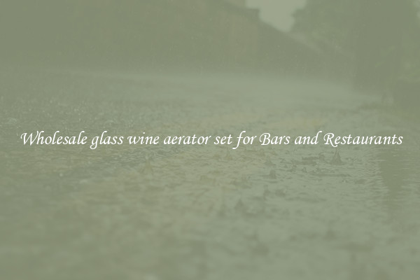 Wholesale glass wine aerator set for Bars and Restaurants