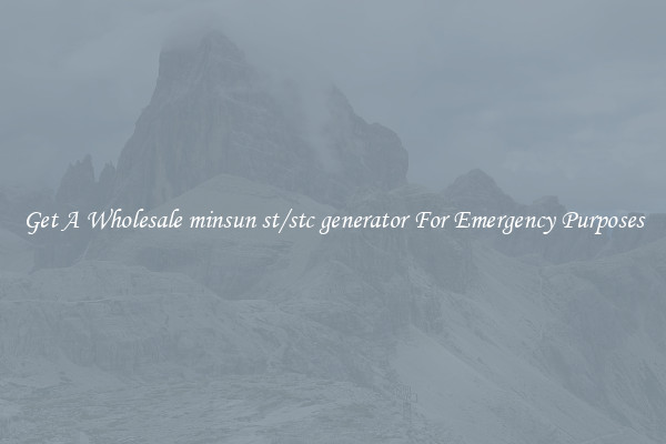 Get A Wholesale minsun st/stc generator For Emergency Purposes