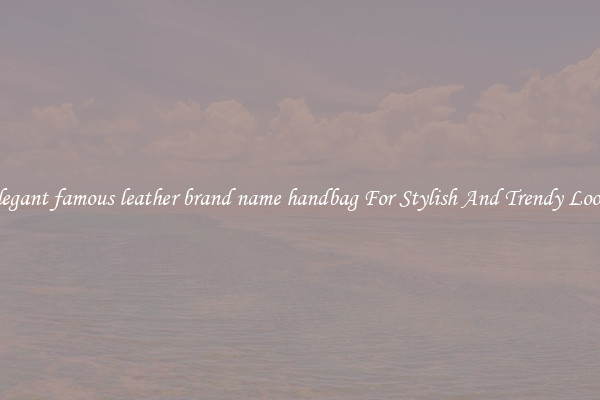 Elegant famous leather brand name handbag For Stylish And Trendy Looks