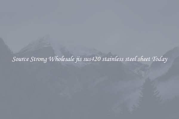 Source Strong Wholesale jis sus420 stainless steel sheet Today