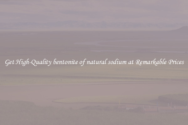 Get High-Quality bentonite of natural sodium at Remarkable Prices