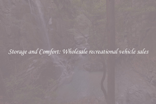 Storage and Comfort: Wholesale recreational vehicle sales