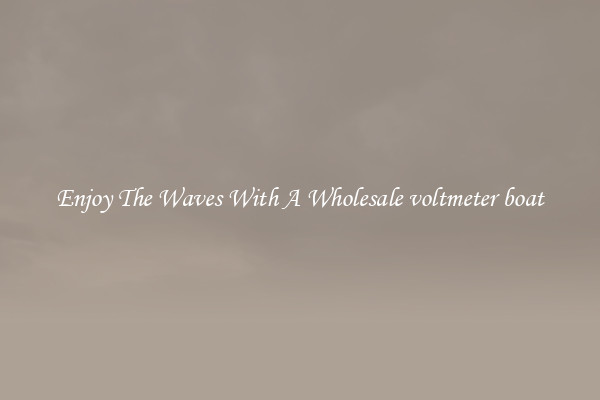 Enjoy The Waves With A Wholesale voltmeter boat