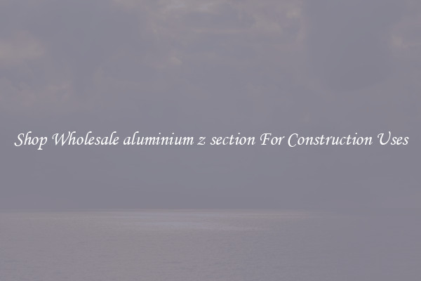 Shop Wholesale aluminium z section For Construction Uses