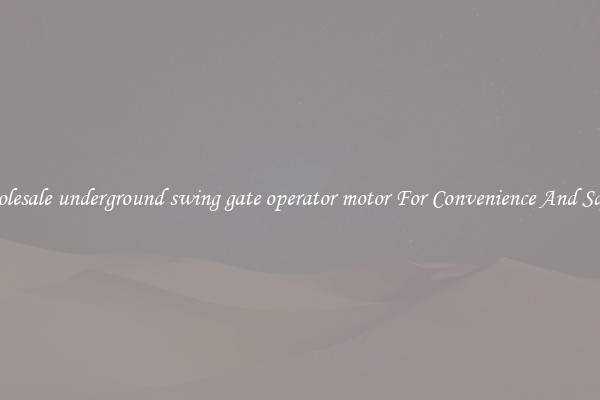Wholesale underground swing gate operator motor For Convenience And Safety