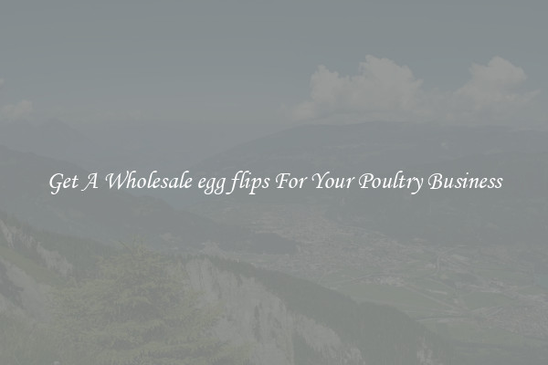 Get A Wholesale egg flips For Your Poultry Business